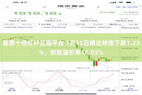 股票十倍杠杆正规平台 1月15日精达转债下跌1.23%，转股溢价率16.03%